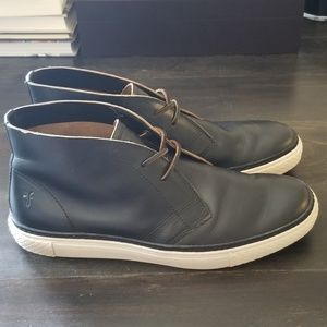 Frye black leather chukka boots